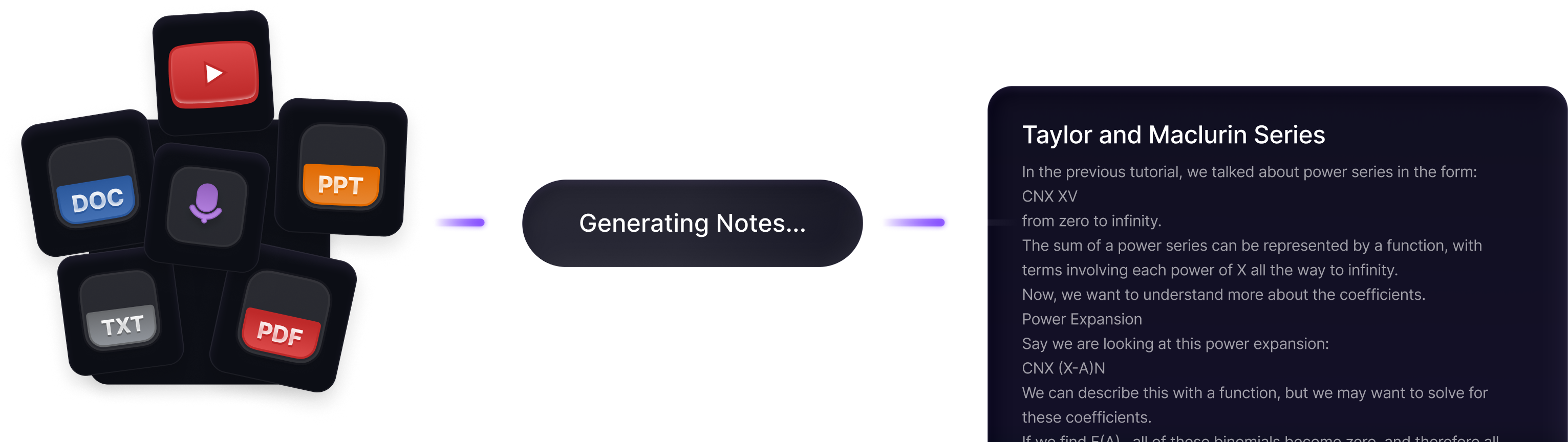 Turbo AI turns different learning materials into editable study notes