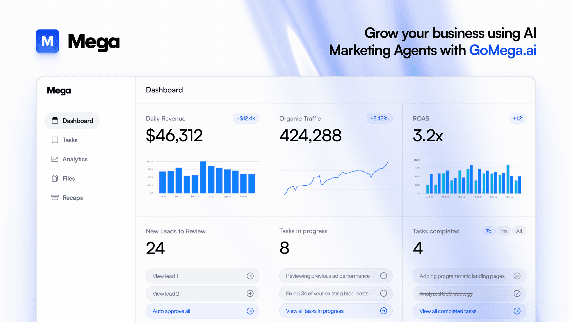 Mega product dashboard concept