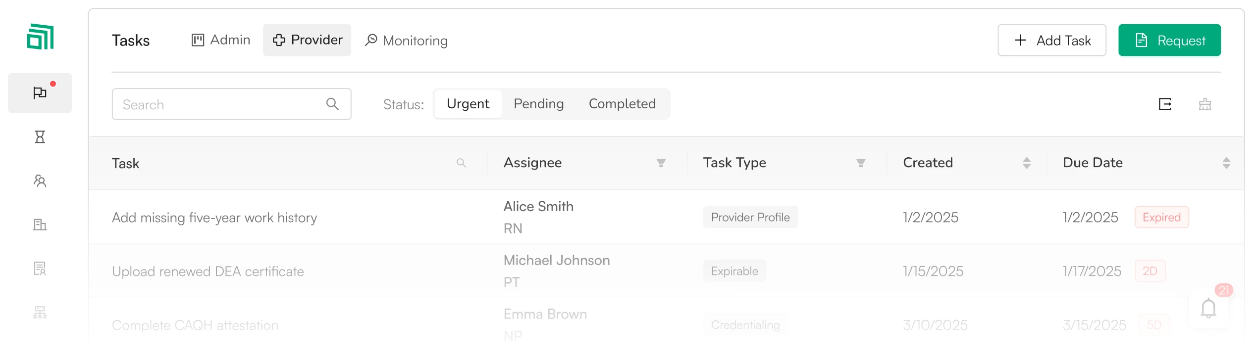 Assured official provider task interface