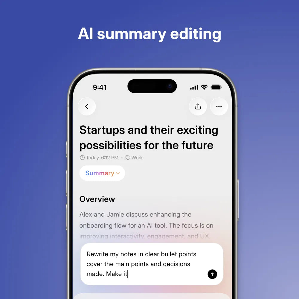 Pocket app summary editing interface