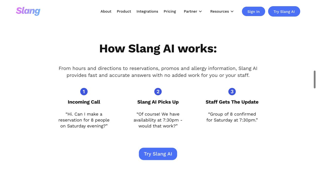 Slang AI turns restaurant calls into reservations and staff follow-up