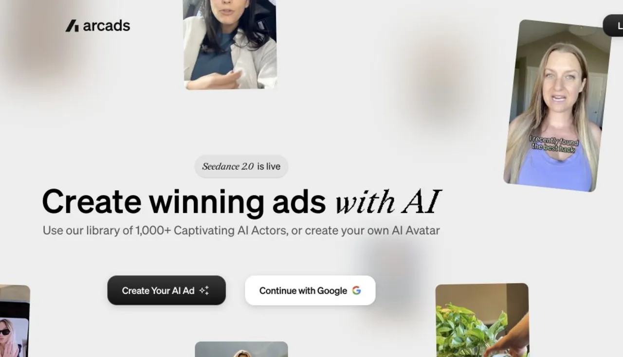 Arcads AI video advertising product page