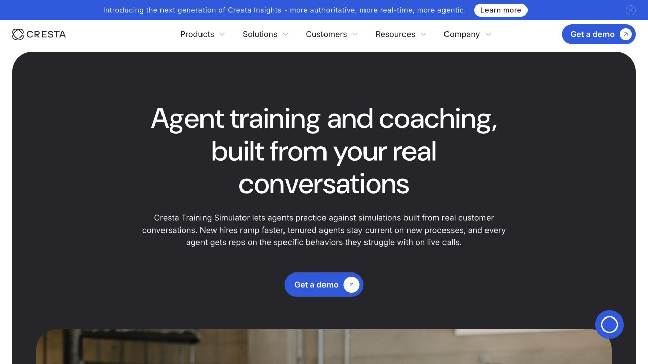 Cresta Training Simulator product page