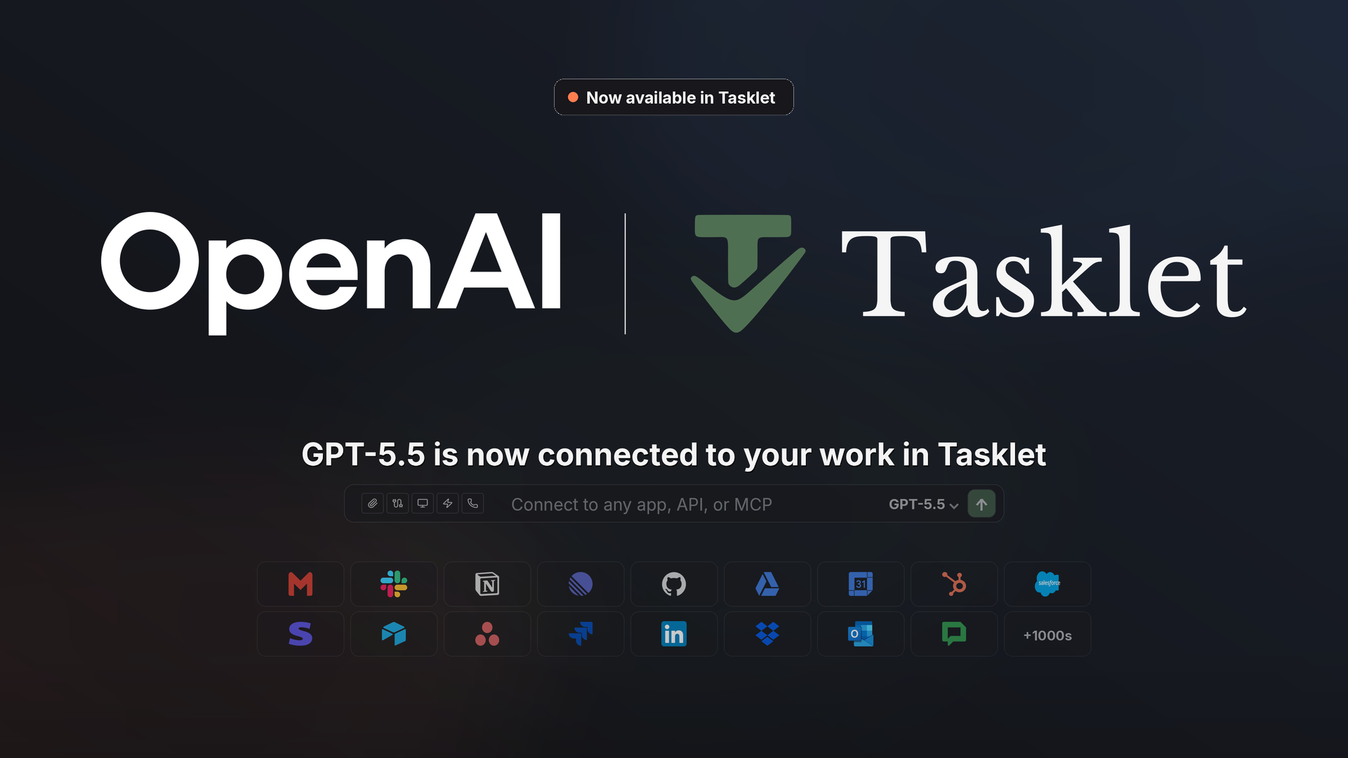 Tasklet interface connecting models and work systems