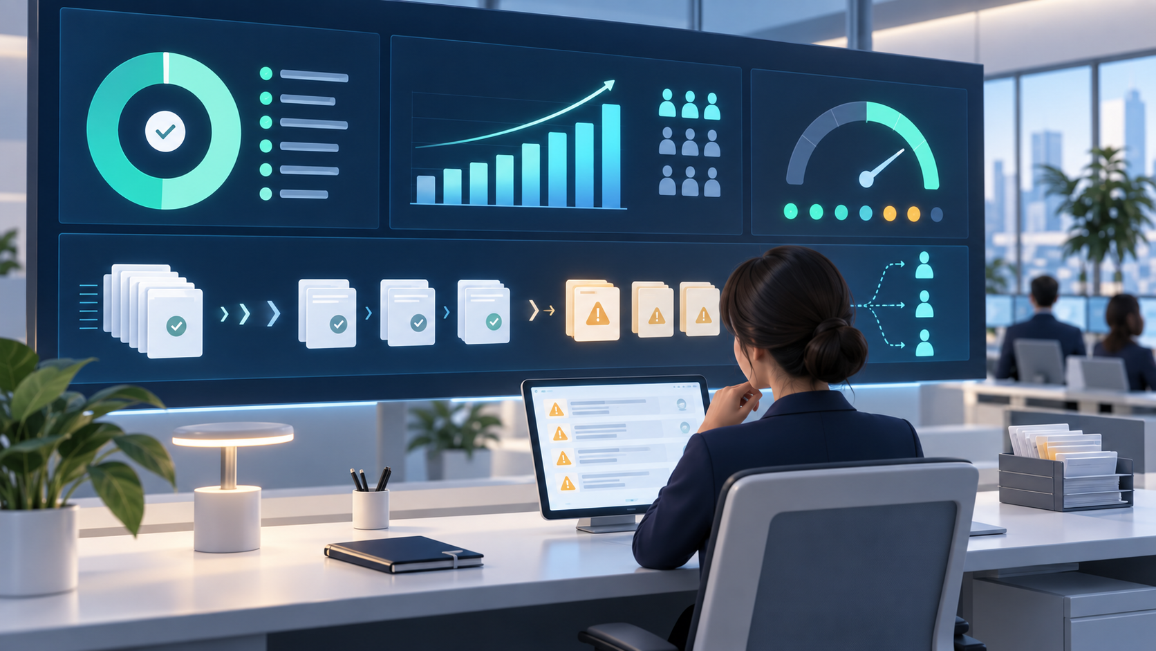 Operations leaders track completed claims, human escalations, and catastrophe capacity rather than conversation volume alone