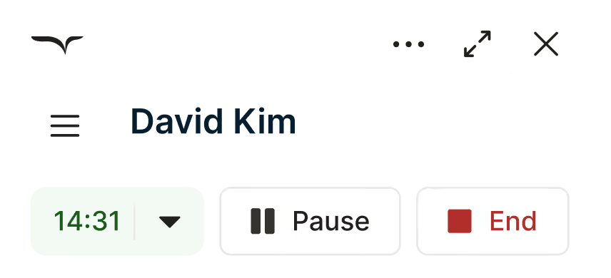 Freed recording an encounter while the clinician works