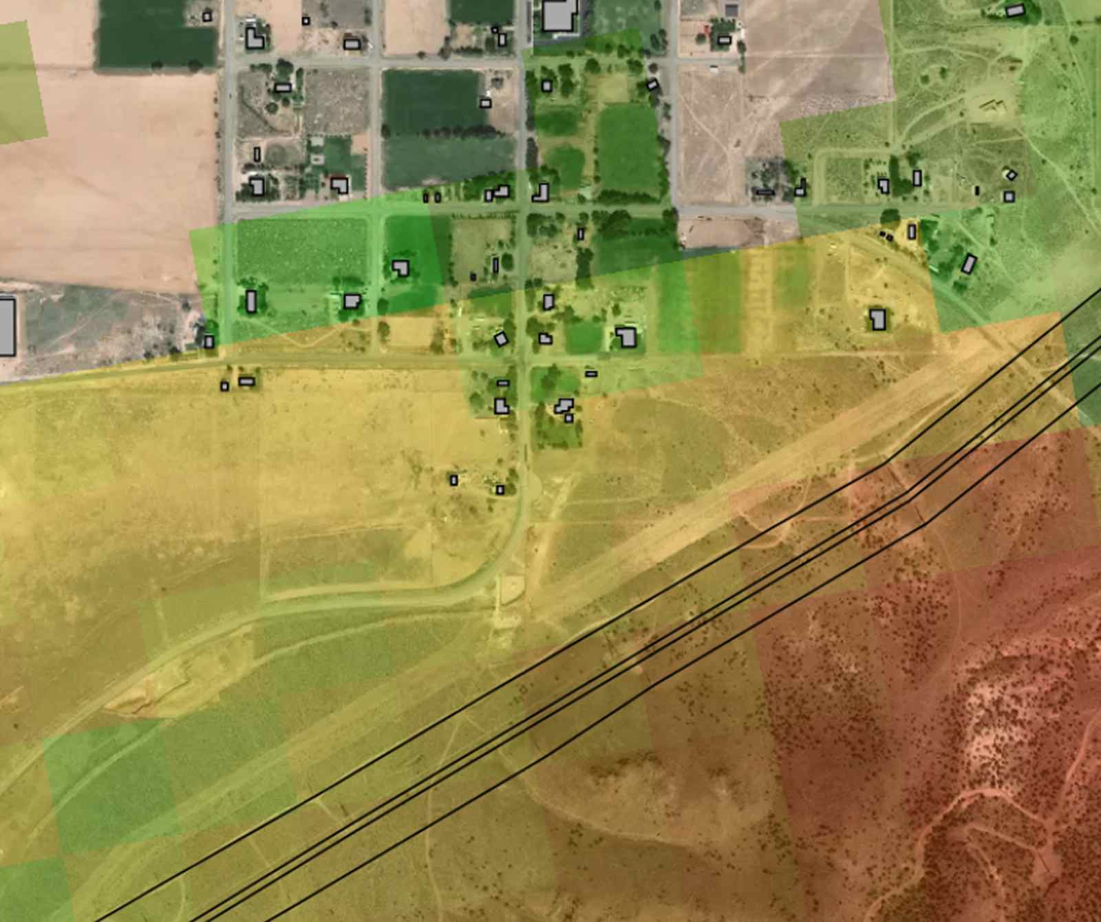 A geographic risk map shown in a Google Cloud customer case. The colors are illustrative and do not represent the underwriting result for any home discussed here.