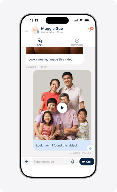 An official example of a family video shared through the companion app.