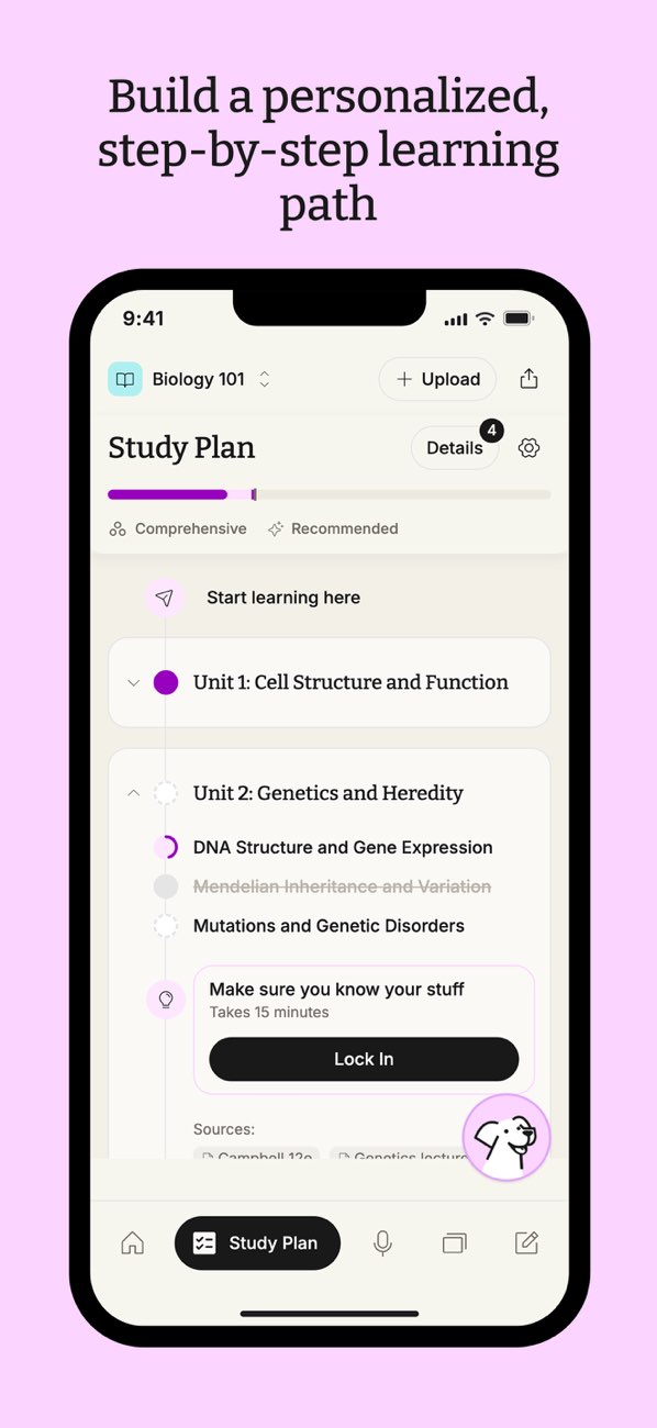 StudyFetch study plan interface
