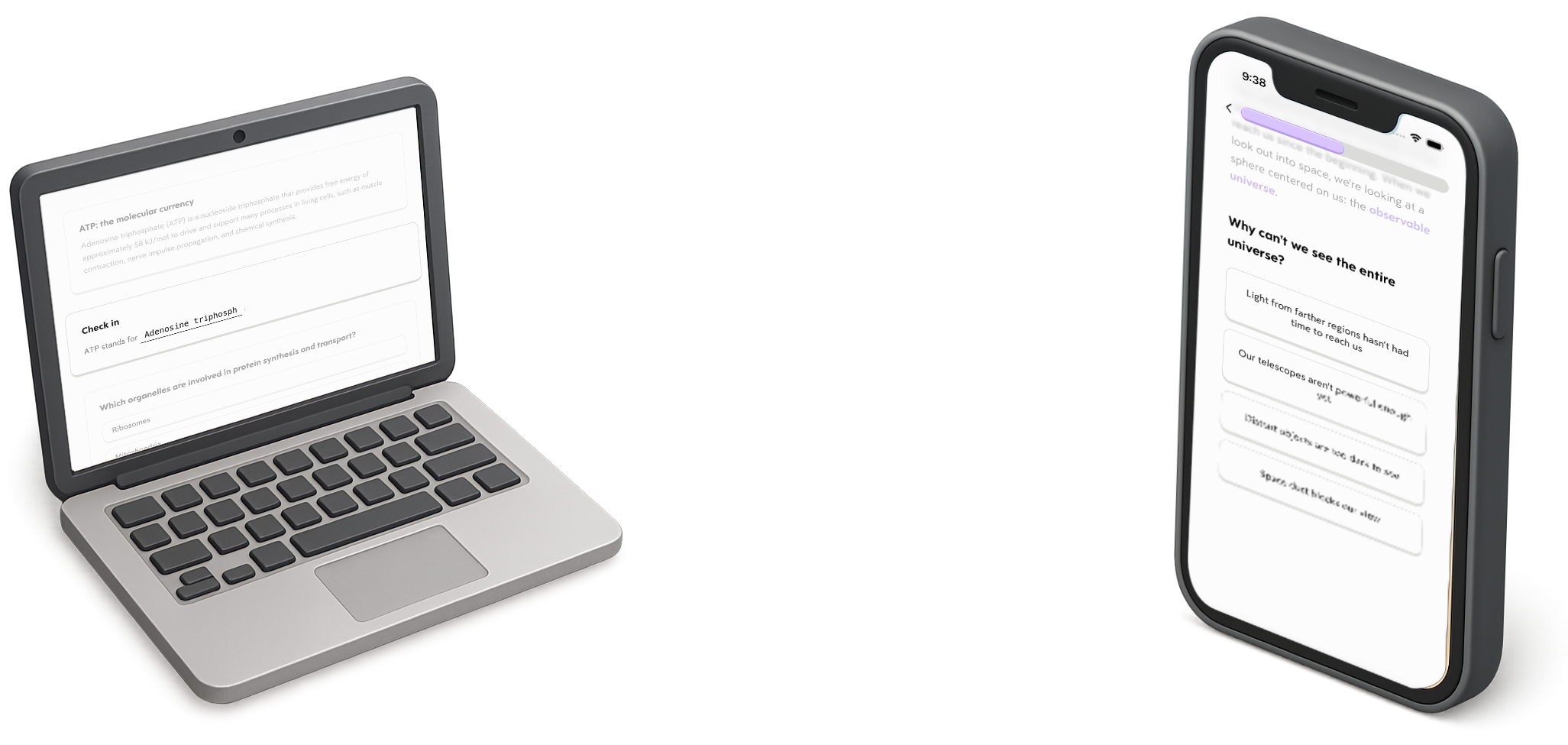 Turbo AI desktop and mobile study interfaces