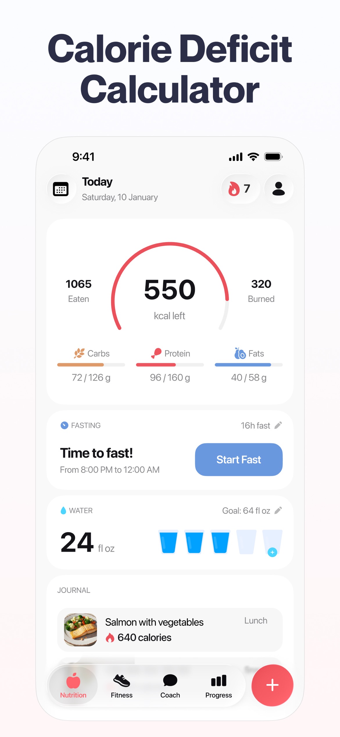 Welmi food diary interface